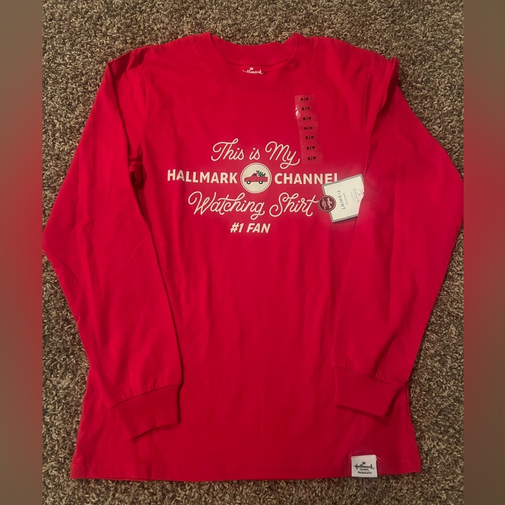 Hallmark This Is My Hallmark Channel Watching #1 Red Shirt, S/P, new with tag